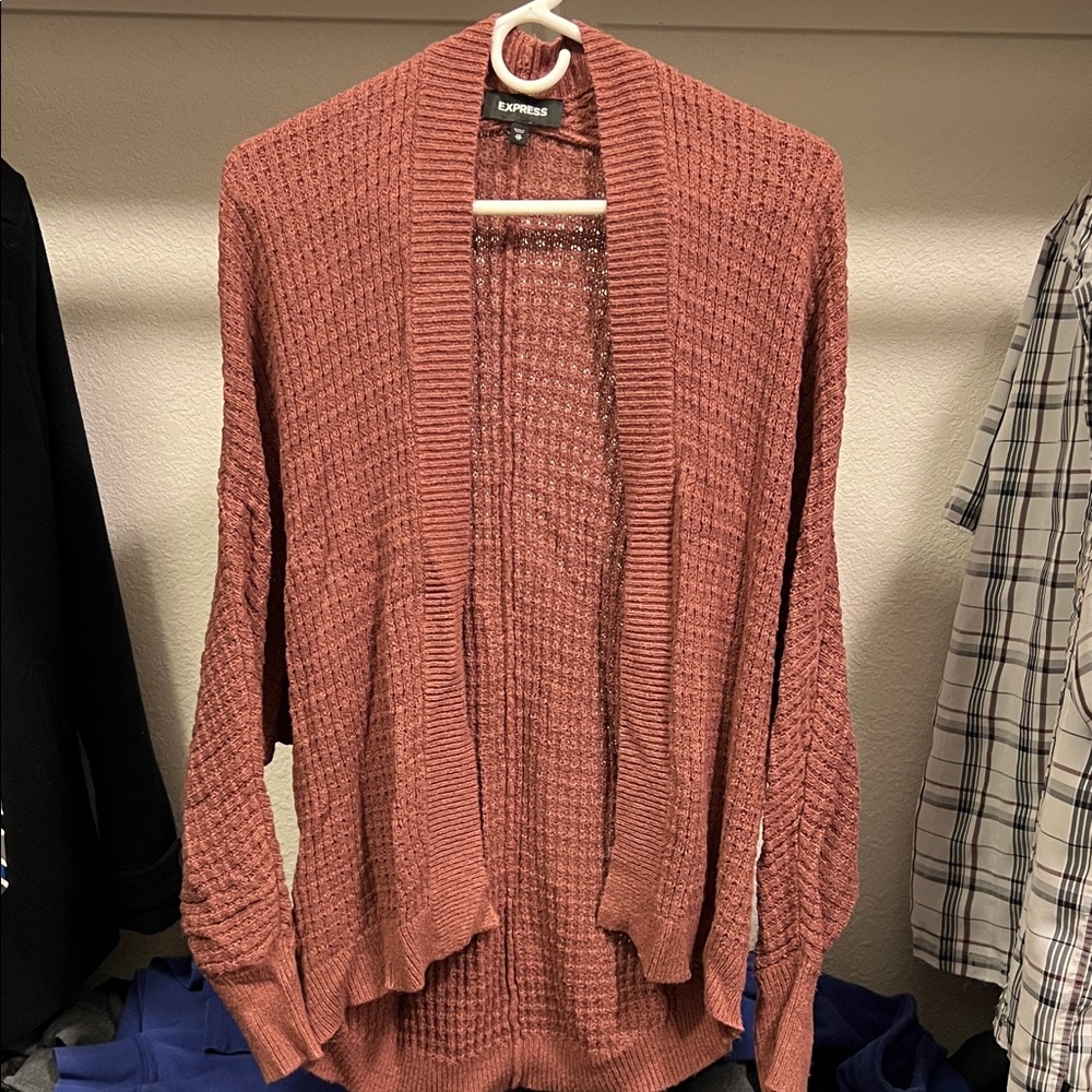 Express Women's Maroon Cardigan